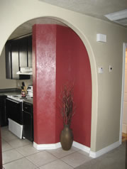 Arch leading into kitchen